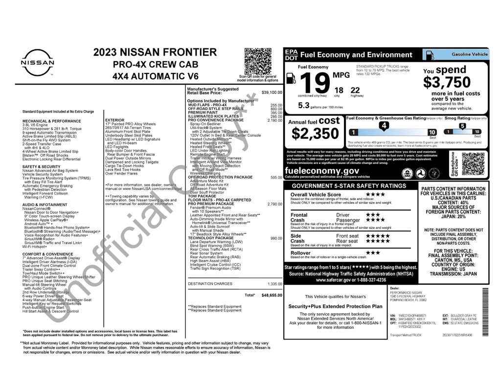 Used 2023 Nissan Frontier PRO-4X w/ Pro-4X Premium Package AWD/4WD image 8