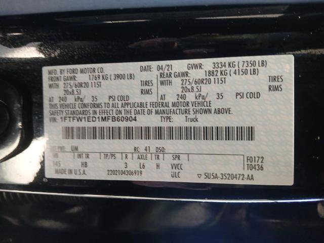 Certified 2021 Ford F150 Lariat w/ Equipment Group 502A High image 22