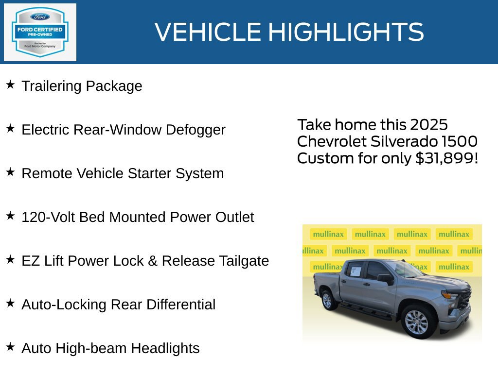 Used 2025 Chevrolet Silverado 1500 Custom RWD image 23