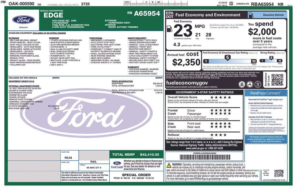 Certified 2024 Ford Edge SEL w/ Convenience Package image 28