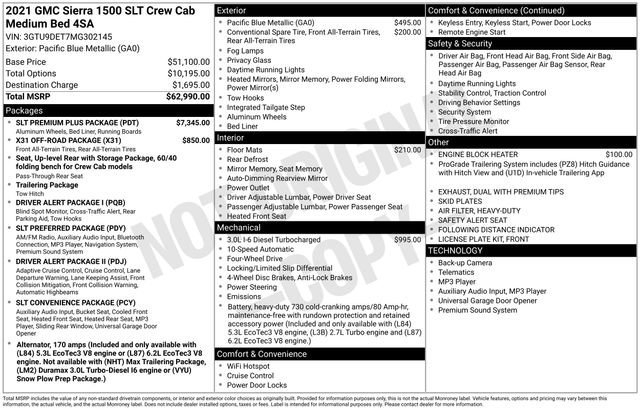 Used 2021 GMC Sierra 1500 SLT w/ SLT Premium Plus Package image 38