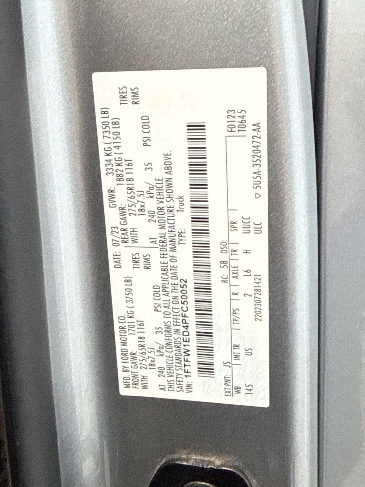 Certified 2023 Ford F150 XLT w/ Equipment Group 302A High AWD/4WD image 24