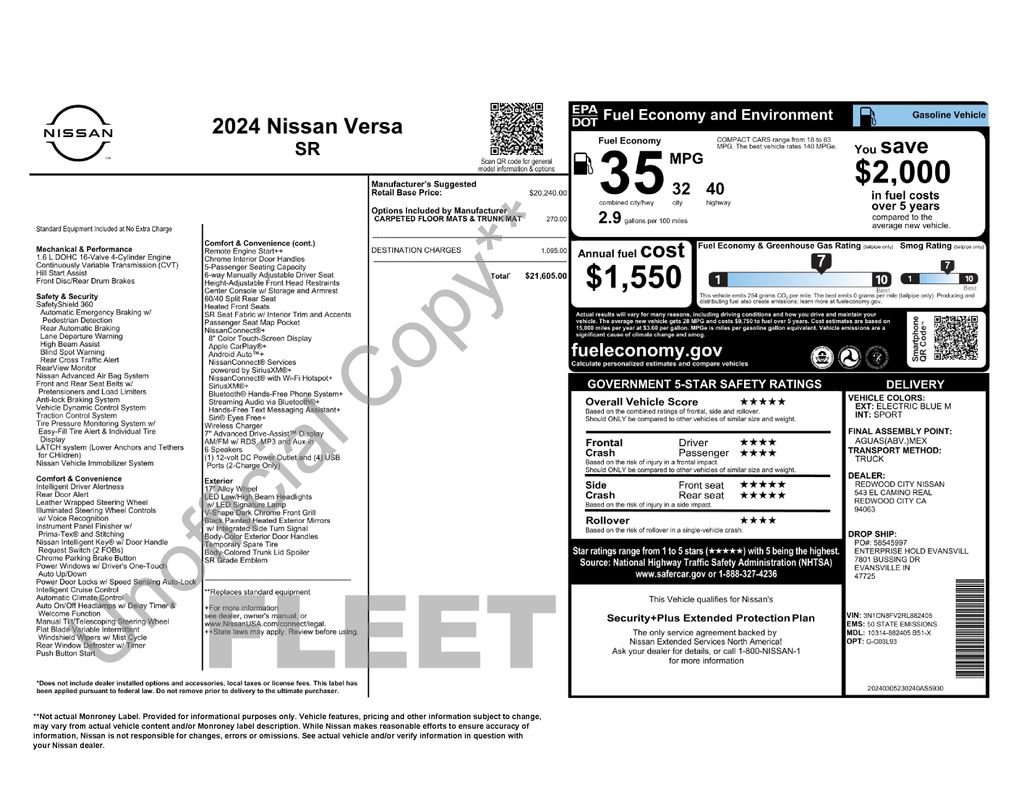 Used 2024 Nissan Versa SR FWD image 5
