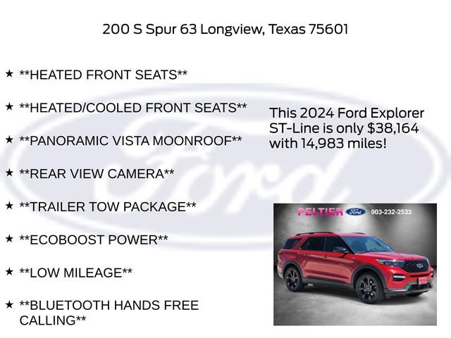 Certified 2024 Ford Explorer ST-Line w/ Class IV Trailer Tow Package RWD image 11