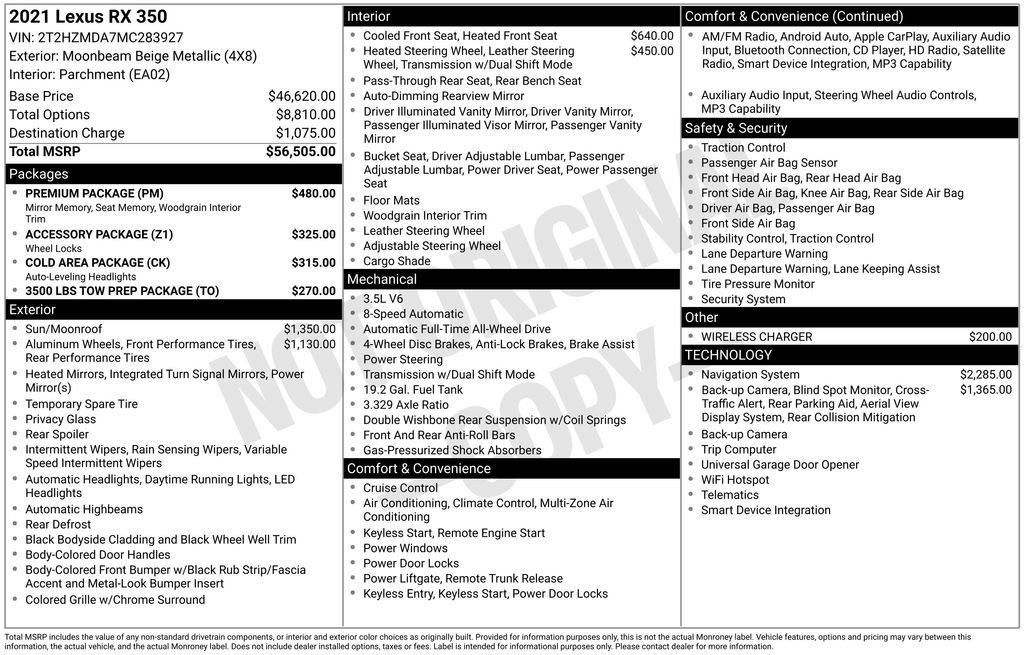 Used 2021 Lexus RX 350 AWD w/ Premium Package image 46