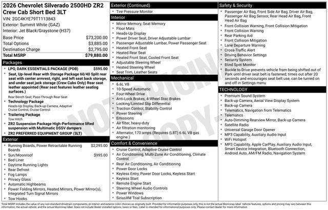 Used 2026 Chevrolet Silverado 2500 ZR2 w/ LPO, Dark Essentials Package AWD/4WD image 39