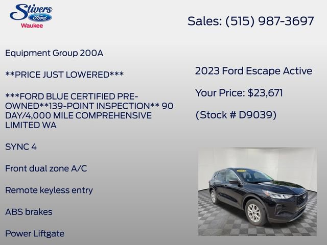 Certified 2023 Ford Escape Active AWD/4WD image 8