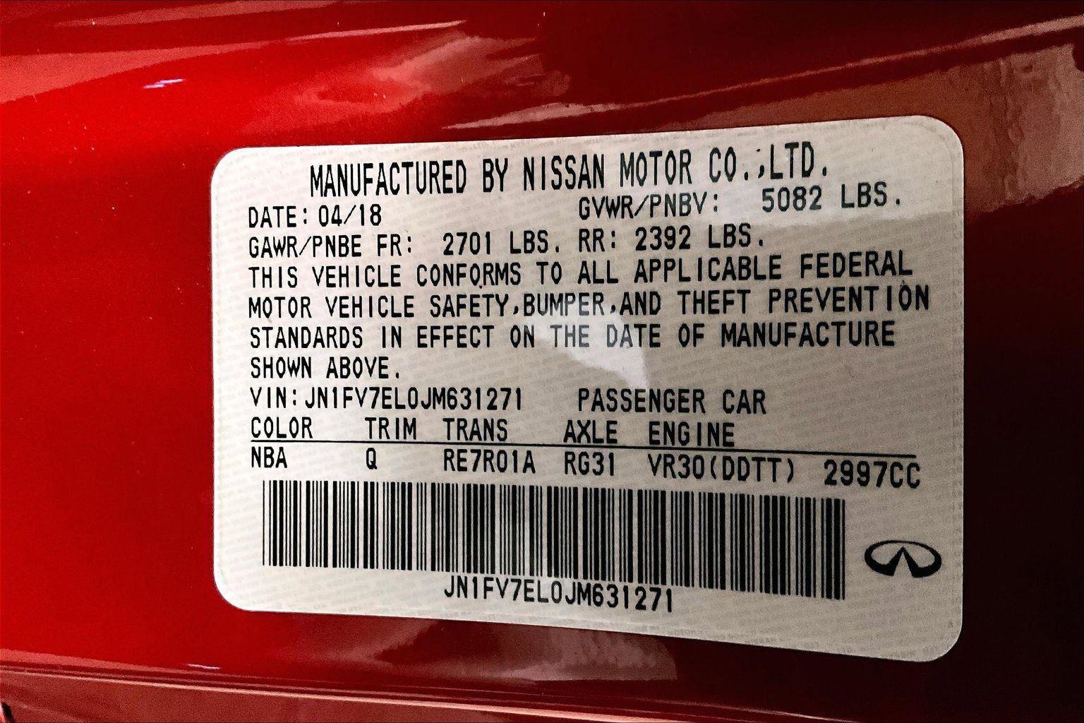 Used 2018 INFINITI Q60 Red Sport 400 w/ Pro Active Package image 32