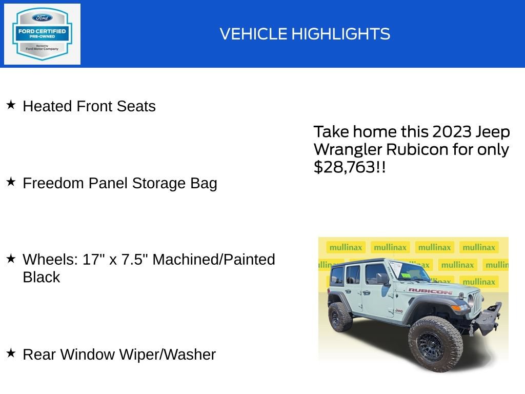 Used 2023 Jeep Wrangler Unlimited Rubicon w/ Cold Weather Group AWD/4WD image 20