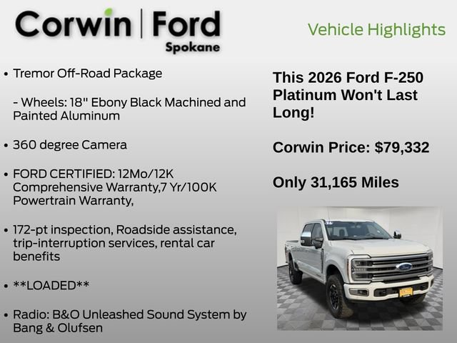 Certified 2026 Ford F250 Platinum w/ Platinum Plus Package AWD/4WD image 19