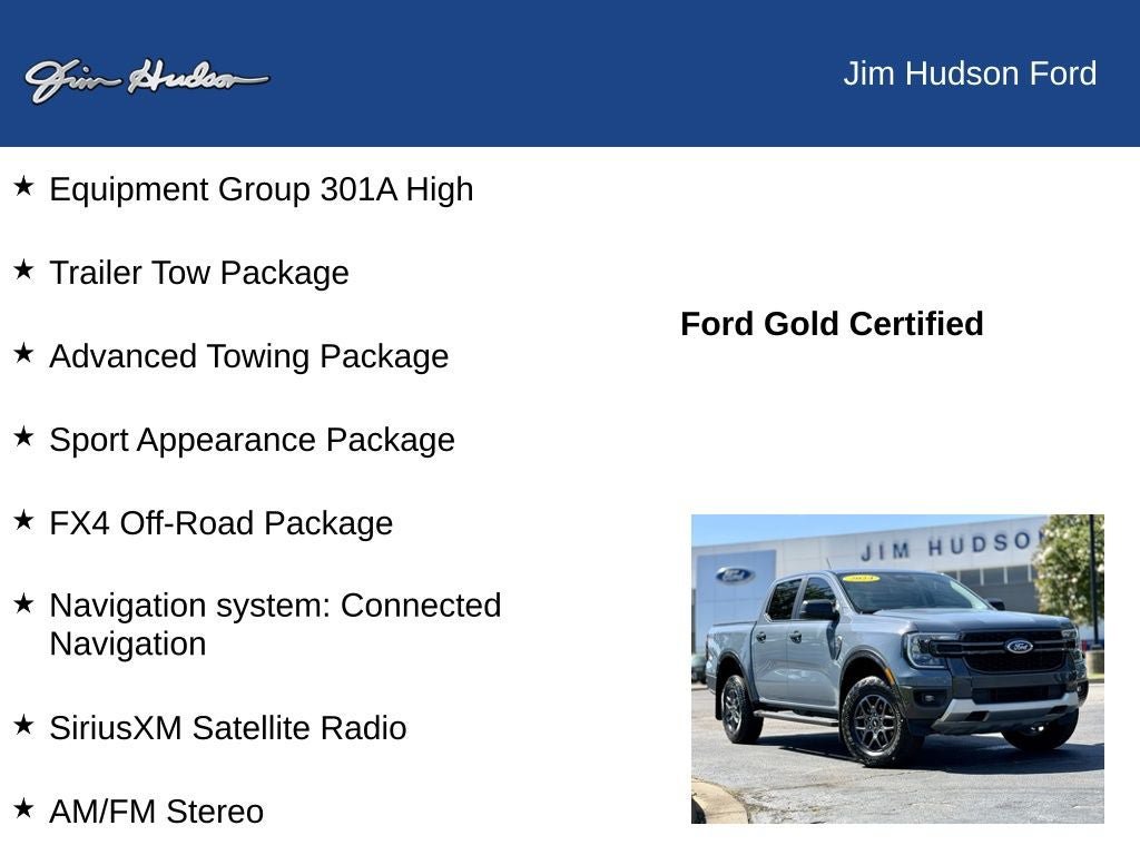 Certified 2024 Ford Ranger XLT w/ FX4 Off-Road Package AWD/4WD image 12
