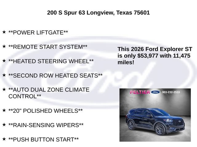 Certified 2026 Ford Explorer ST w/ Sun And Sound Package AWD/4WD image 25