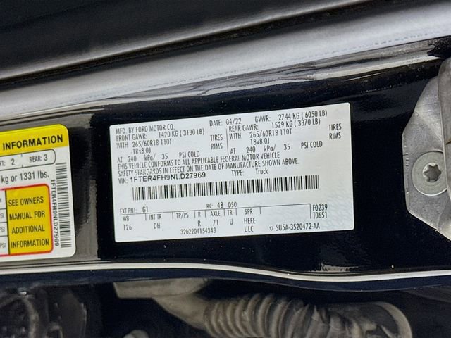 Certified 2022 Ford Ranger Lariat w/ Equipment Group 501A High image 32