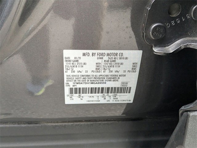 Certified 2021 Ford Explorer XLT w/ Equipment Group 202A image 30