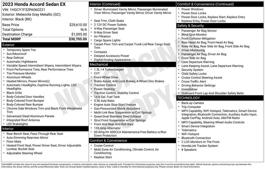 Used 2023 Honda Accord EX image 34