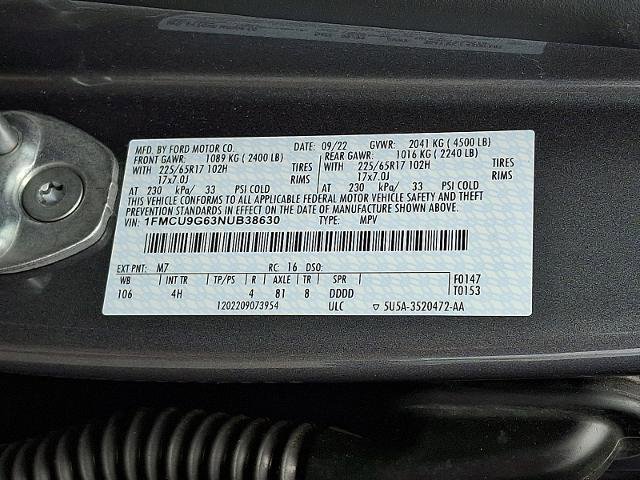 Certified 2022 Ford Escape SE w/ Convenience Package AWD/4WD image 27