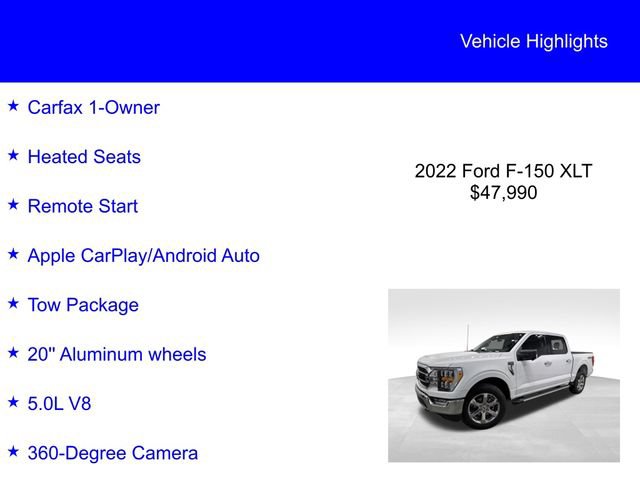 Certified 2022 Ford F150 XLT w/ Equipment Group 302A High AWD/4WD image 3