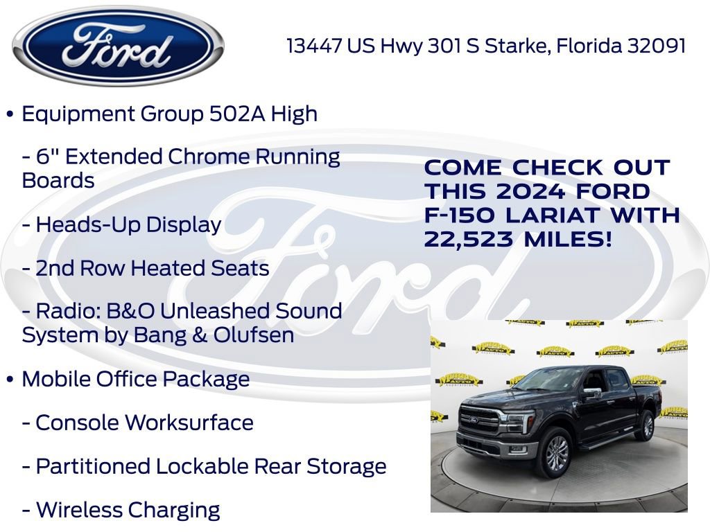 Certified 2024 Ford F150 Lariat w/ Equipment Group 502A High AWD/4WD image 20