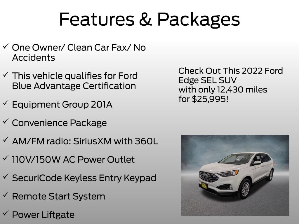 Certified 2022 Ford Edge SEL w/ Convenience Package AWD/4WD image 4