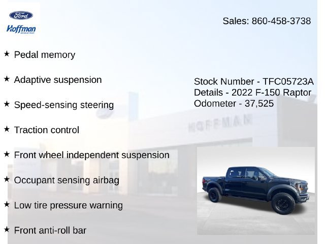Certified 2022 Ford F150 Raptor w/ Convenience Package AWD/4WD image 15