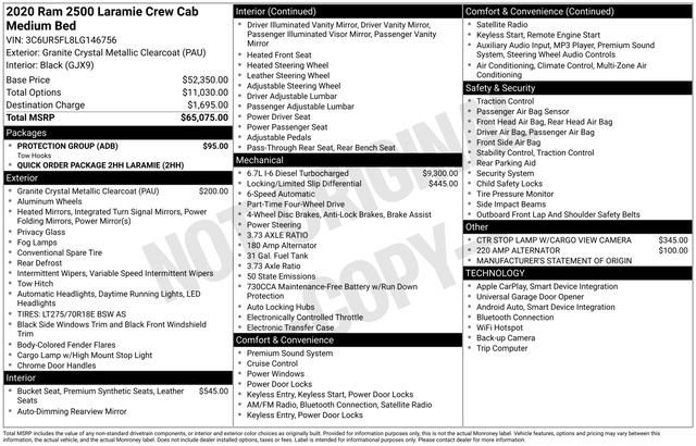 Used 2020 RAM 2500 Laramie w/ Protection Group image 34