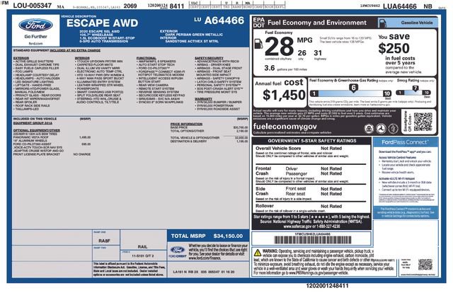 Certified 2020 Ford Escape SEL AWD/4WD image 36