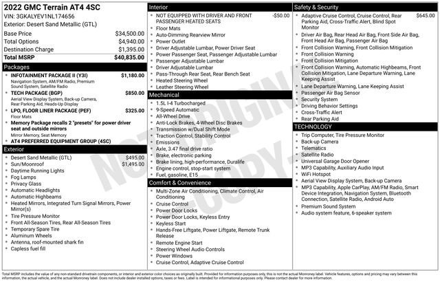 Used 2022 GMC Terrain AT4 w/ Infotainment Package II AWD/4WD image 35