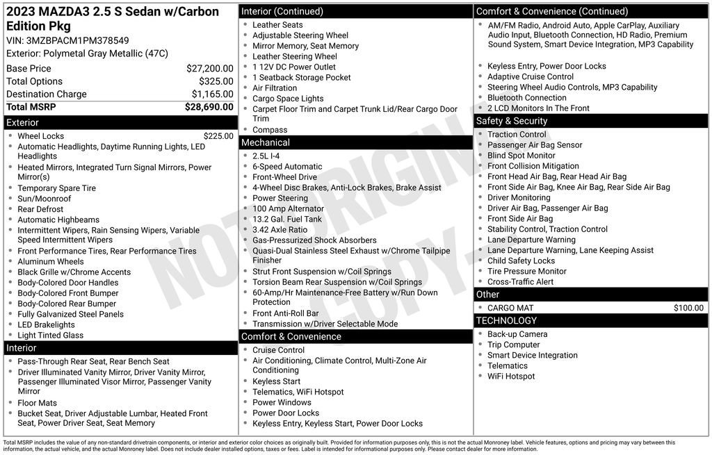 Used 2023 MAZDA MAZDA3 s image 10