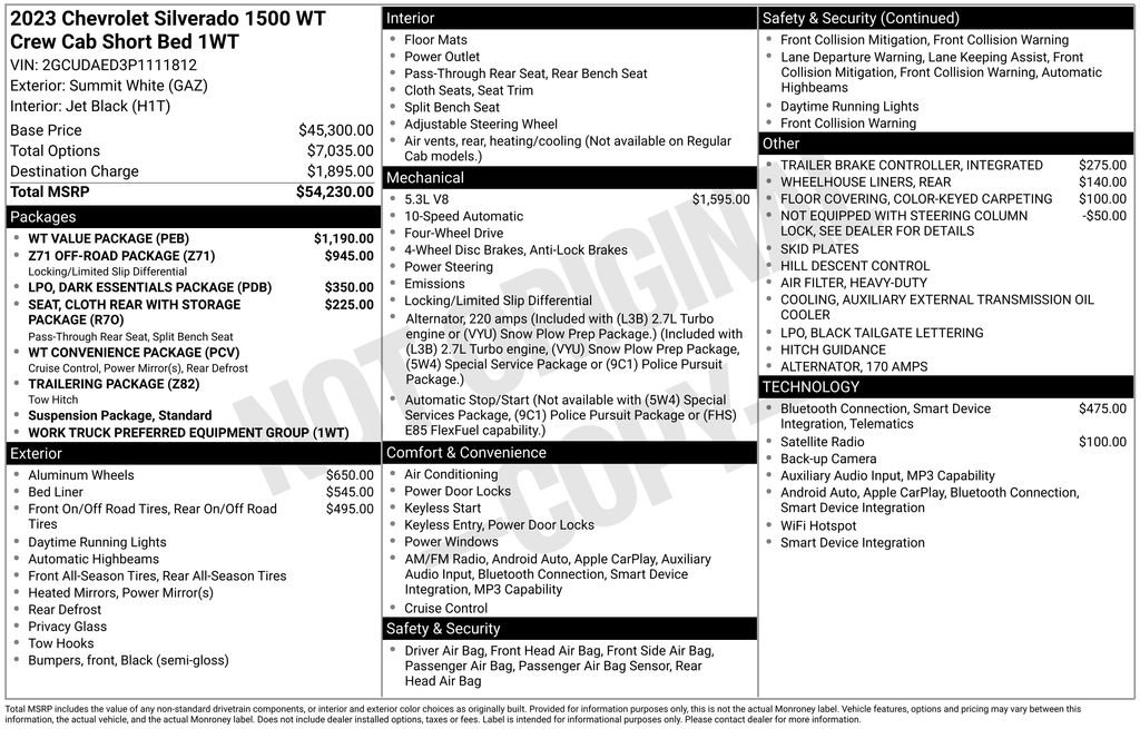 Used 2023 Chevrolet Silverado 1500 W/T w/ WT Value Package AWD/4WD image 25