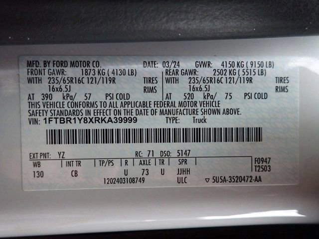 Certified 2024 Ford Transit 250 Low Roof w/ Exterior Upgrade Package image 21