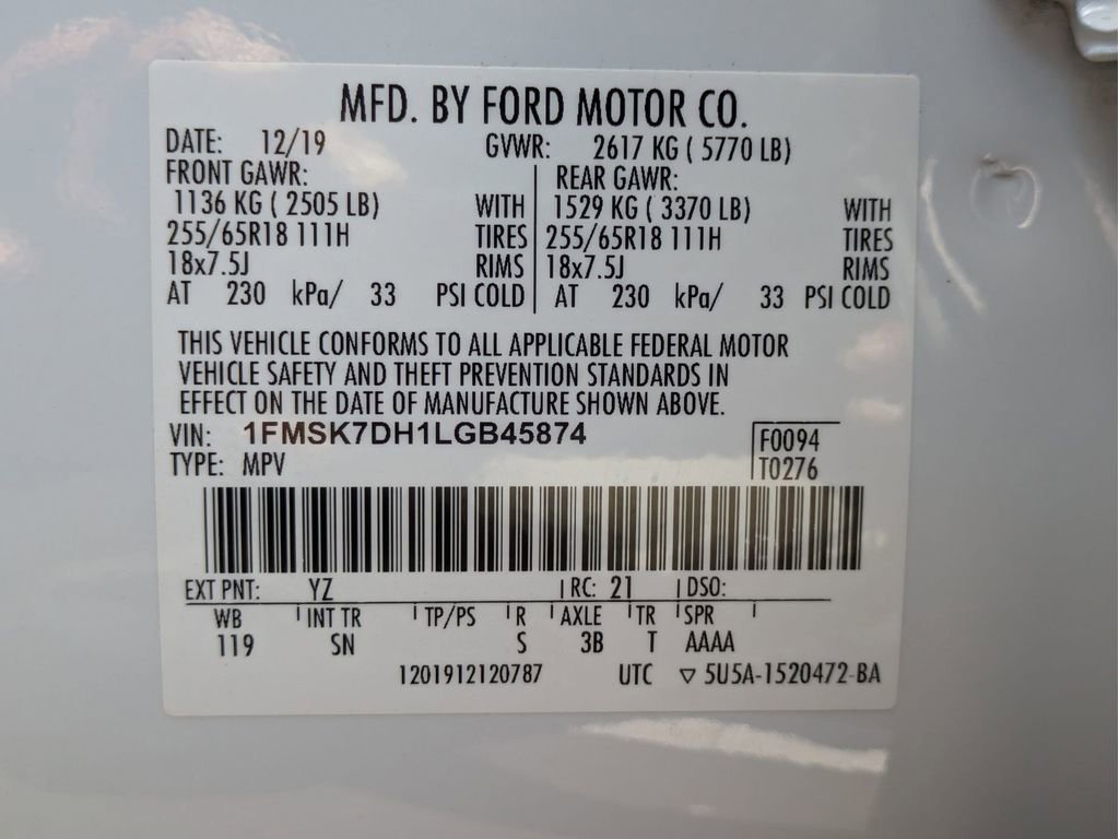 Certified 2020 Ford Explorer XLT w/ Equipment Group 202A RWD image 28