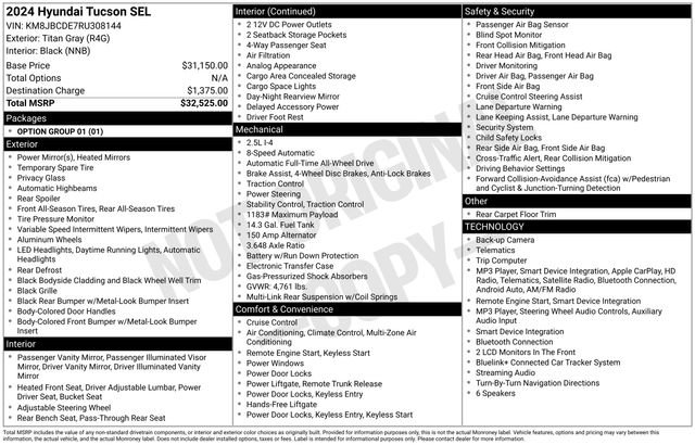 Used 2024 Hyundai Tucson SEL AWD/4WD image 37