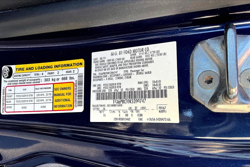 Certified 2019 Ford Mustang GT Premium w/ Equipment Group 401A RWD image 20