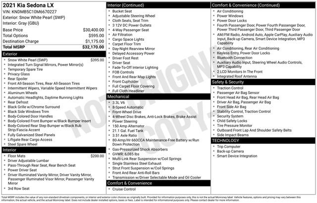 Used 2021 Kia Sedona LX FWD image 5