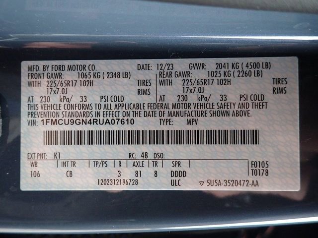 Certified 2024 Ford Escape Active AWD/4WD image 21