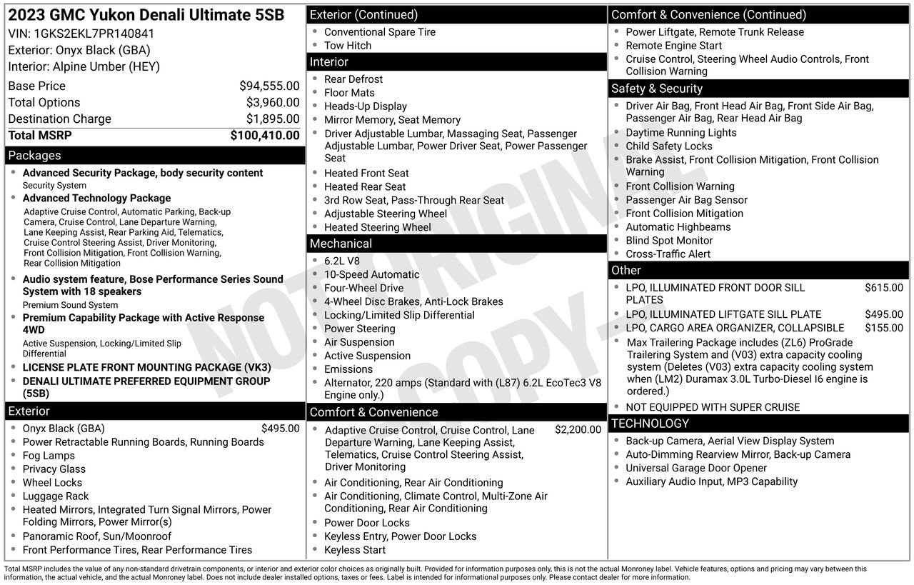 Used 2023 GMC Yukon Denali Ultimate AWD/4WD image 38