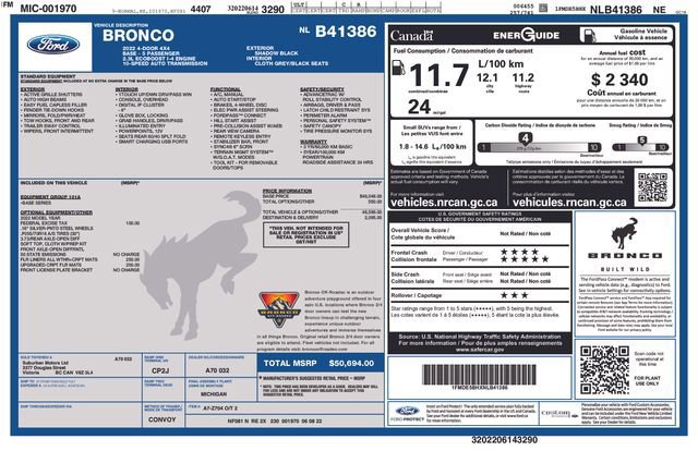 Certified 2022 Ford Bronco 4-Door image 37