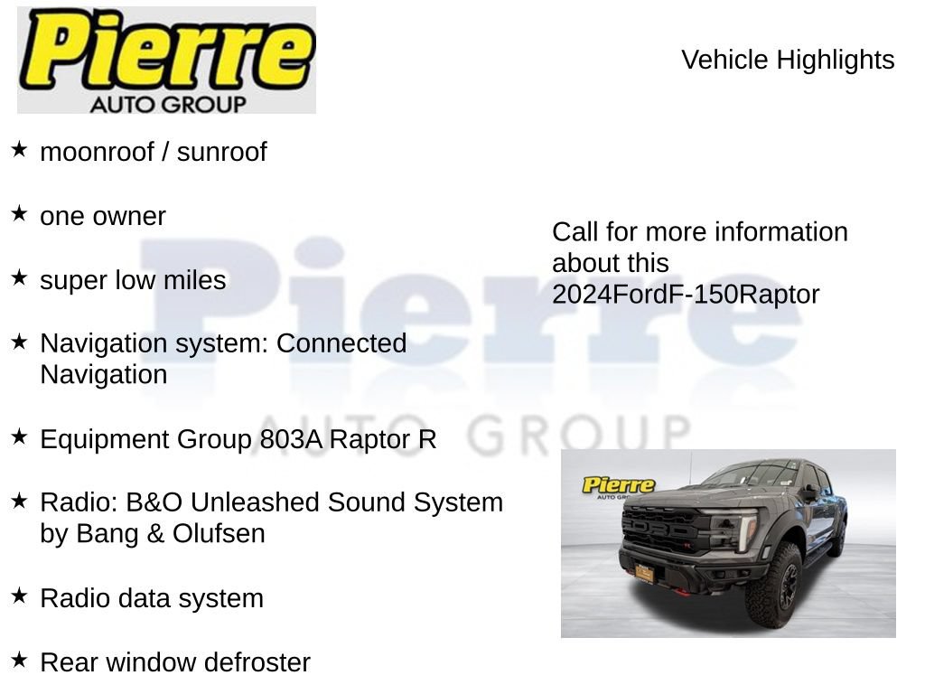 Certified 2024 Ford F150 Raptor w/ Equipment Group 803A Raptor R AWD/4WD image 15
