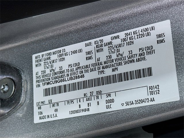 Certified 2020 Ford Escape SE image 31