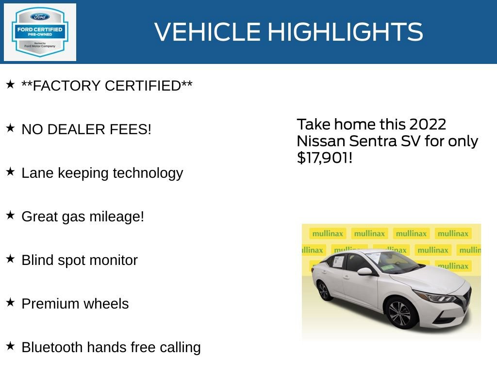 Used 2022 Nissan Sentra SV FWD image 12