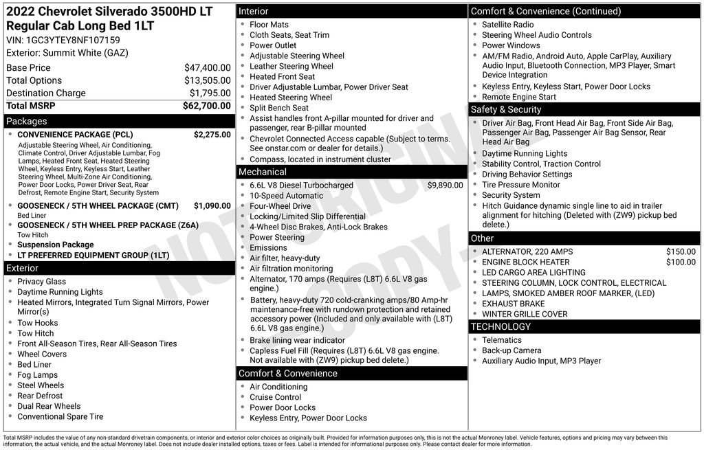 Used 2022 Chevrolet Silverado 3500 LT w/ Convenience Package image 10