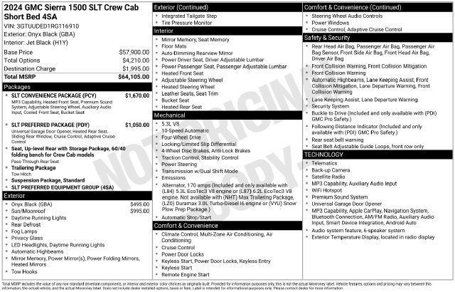 Used 2024 GMC Sierra 1500 SLT w/ SLT Convenience Package AWD/4WD image 6