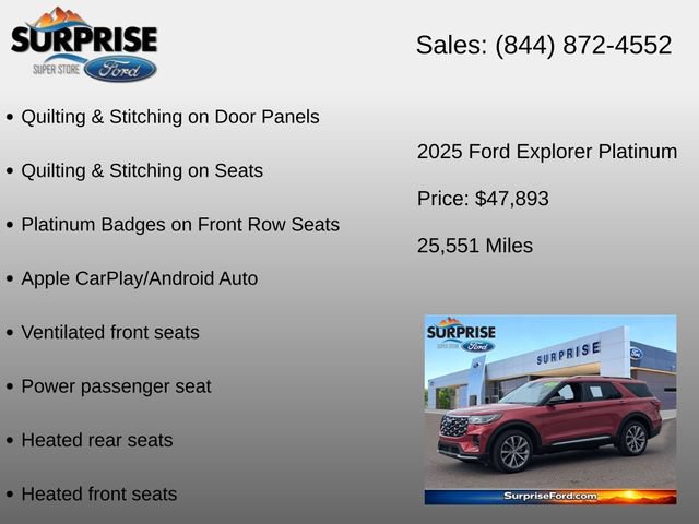 Certified 2025 Ford Explorer Platinum w/ Ultimate Package AWD/4WD image 24