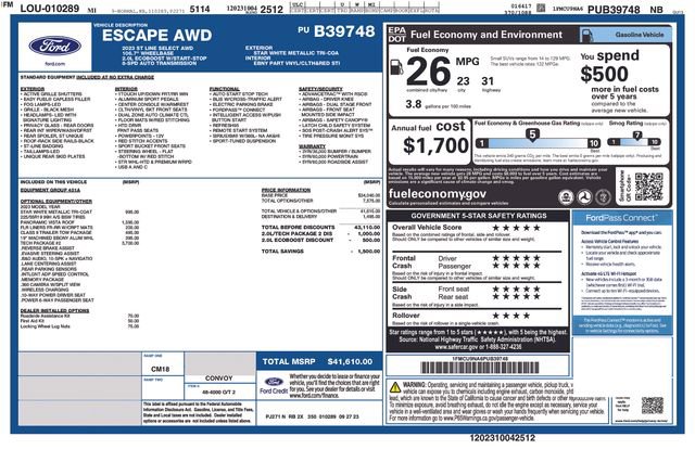 Certified 2023 Ford Escape ST-Line Select w/ Tech Pack #2 image 3