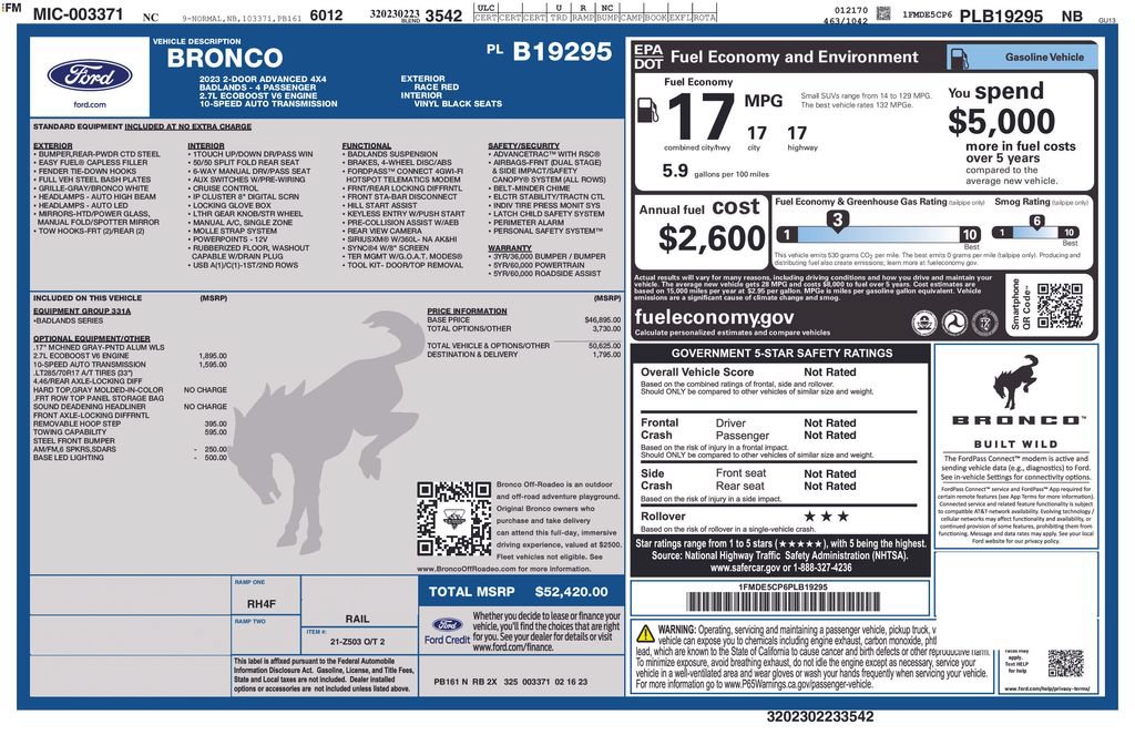 Certified 2023 Ford Bronco Badlands AWD/4WD image 32