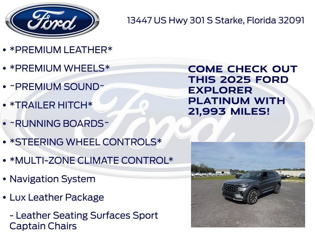 Certified 2025 Ford Explorer Platinum w/ LUX Leather Package AWD/4WD image 17