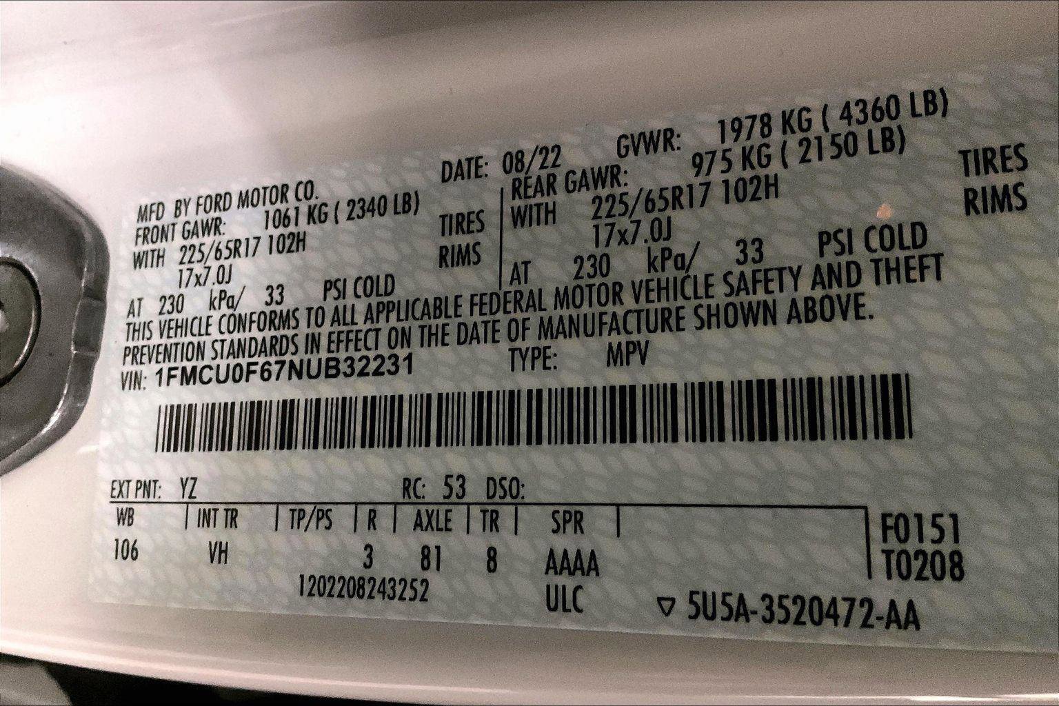 Certified 2022 Ford Escape S image 32