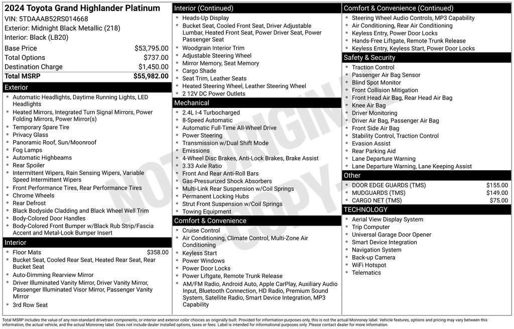 Used 2024 Toyota Grand Highlander AWD image 2