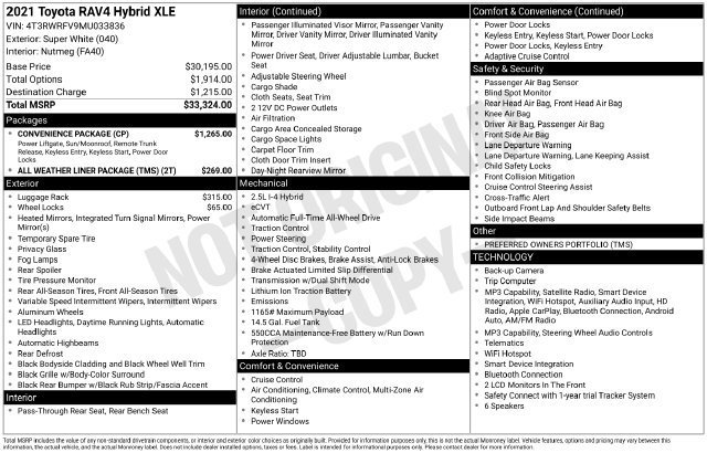 Used 2021 Toyota RAV4 XLE w/ Convenience Package AWD/4WD image 34