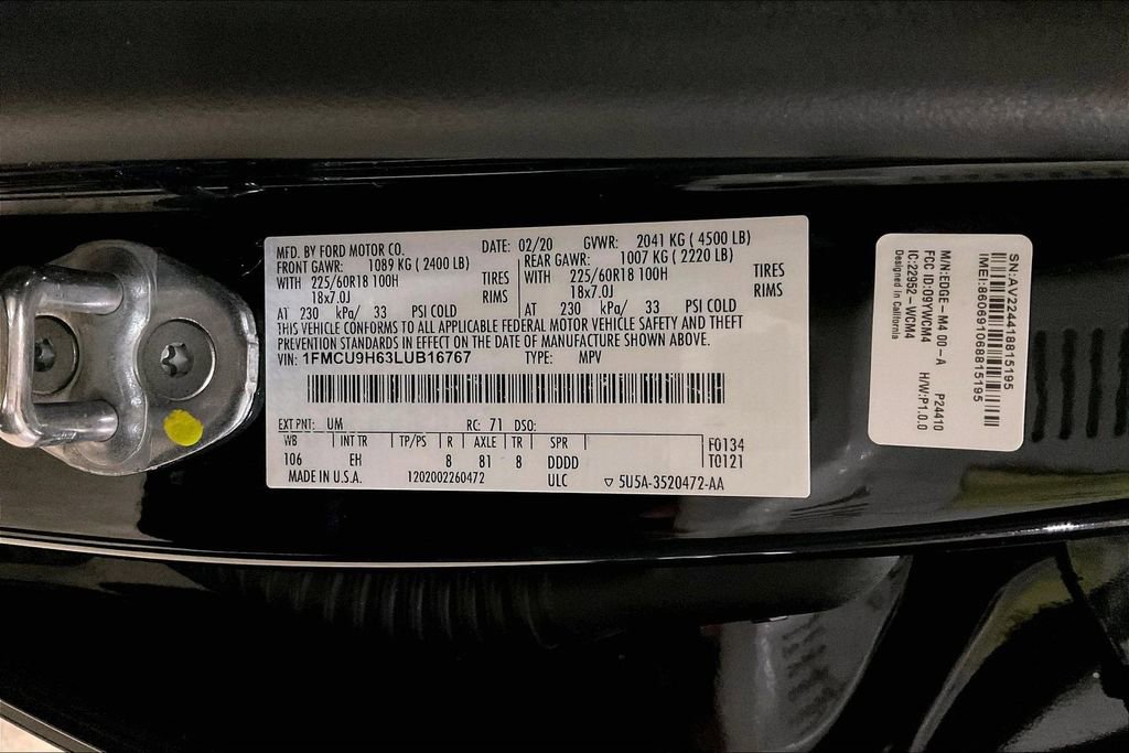 Certified 2020 Ford Escape SEL AWD/4WD image 29